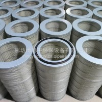 博思宇净化 耐高温除尘滤筒全不锈钢波纹束带滤筒PPS芳纶覆膜滤芯/325*660除尘滤芯