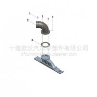 东风康明斯6LTAA9.5-G1发动机进气过渡管3928519/C3928519